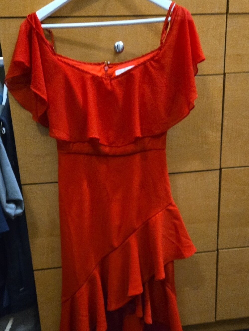 Red High-Low Ruffle Dress - Picture 5 of 5